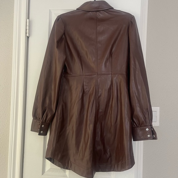 Seven for all mankind Vegan Leather Dress chocolate brown size S - Picture 3 of 9